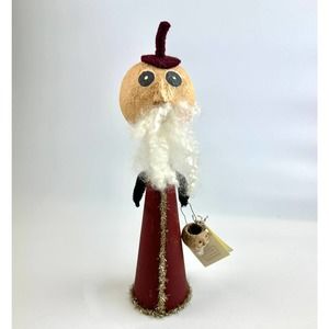 Vintage Santa Claus Tree Topper Santa With Cute Head Basket NWT 13" Hand Made